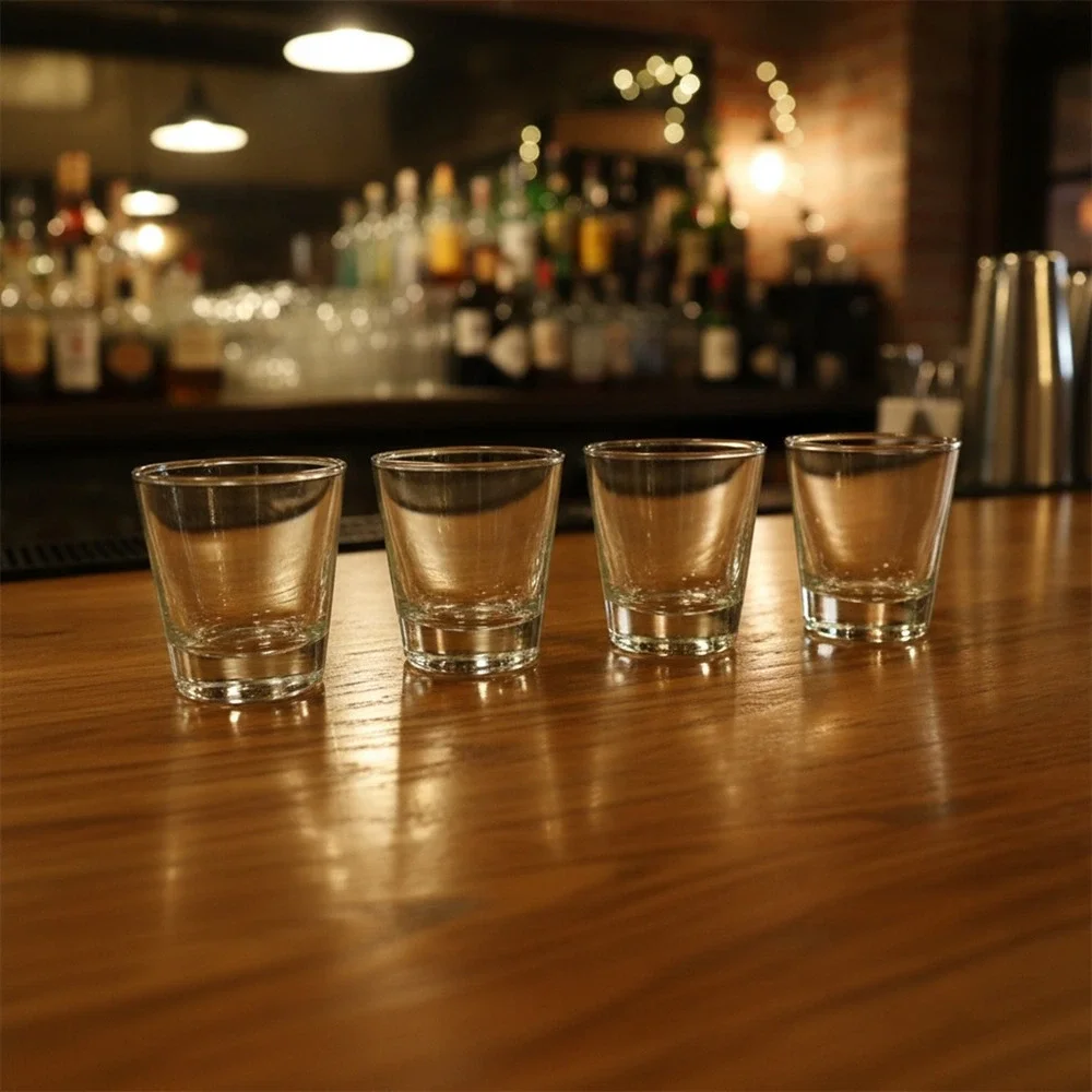 Libbey Heavy Base Lowball Rocks Whiskey Glasses Set of 4 Clear Barware USA